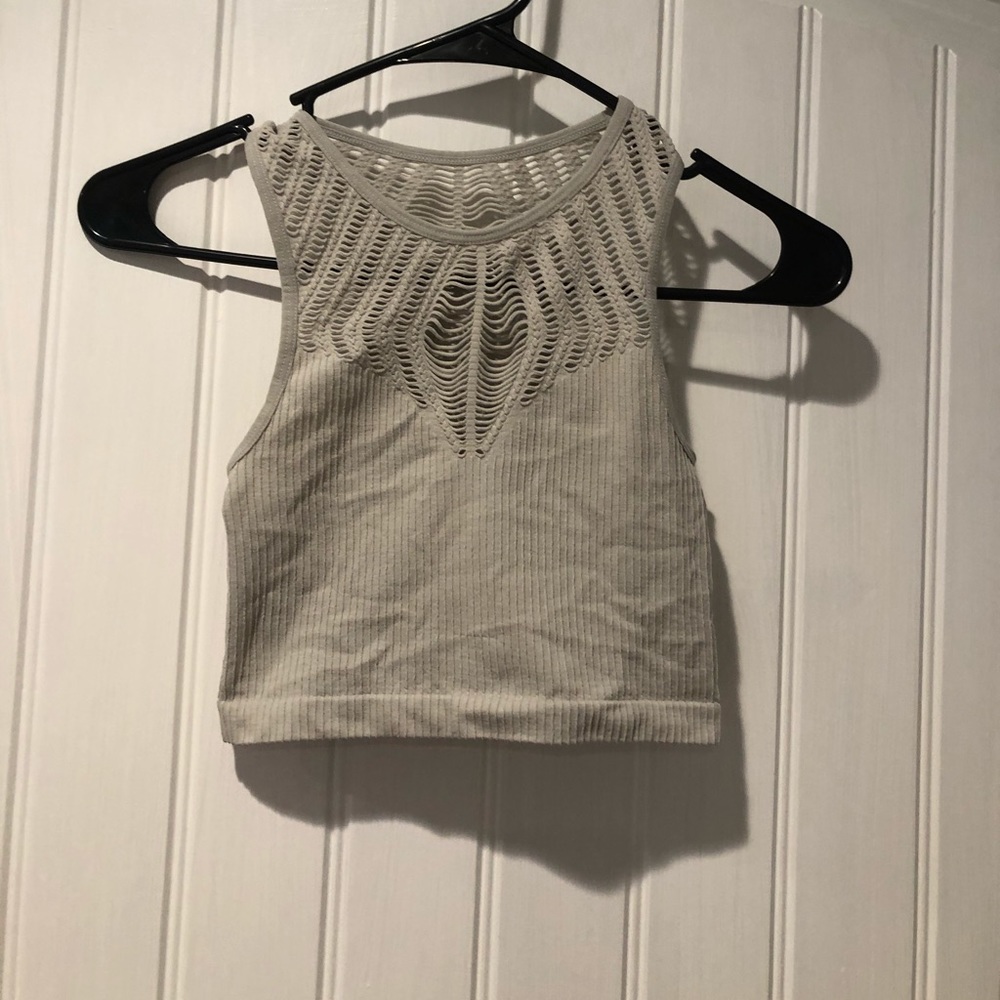 grey sports bra/ cropped top